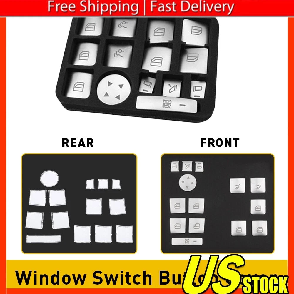 Armrest Window Switch Button Cover Trim for Mercedes Benz E C-Class GLK