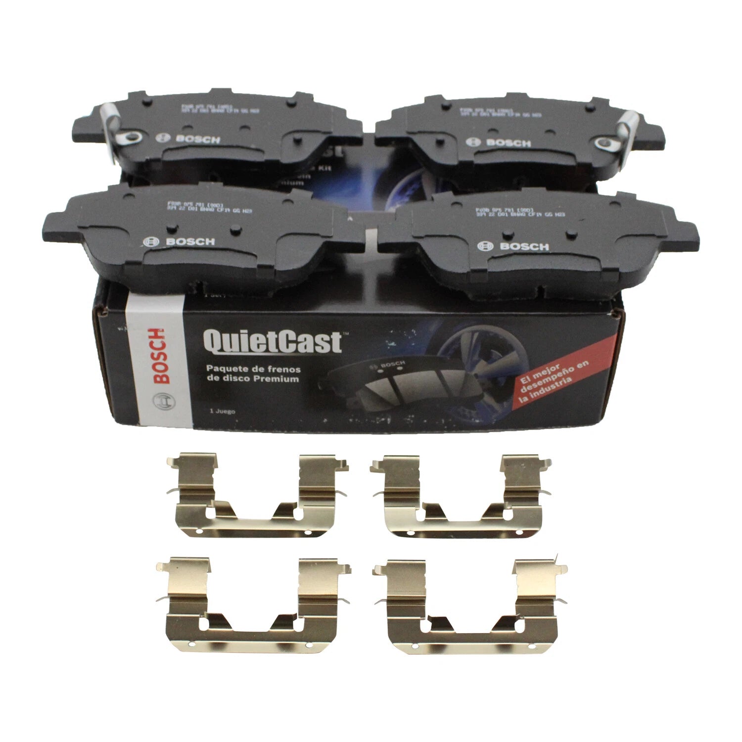 Set of 4 Bosch QuietCast Front Ceramic Disc Brake Pads for Hyundai Sonata, Kia Optima