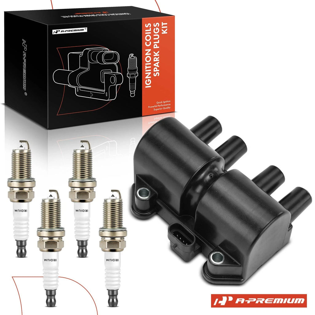 Ignition Coil & 4x Iridium Platinum Spark Plugs for Chevy Optra 