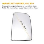 Right Upper White Mirror Glass for Mercedes Sprinter (Non-heated)