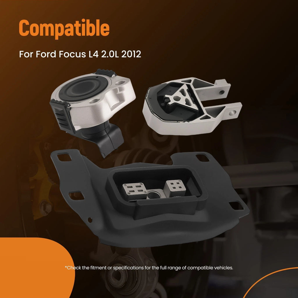 3X Engine Motor & Transmission Mount for Ford Focus 2.0L L4 (2012–2018)