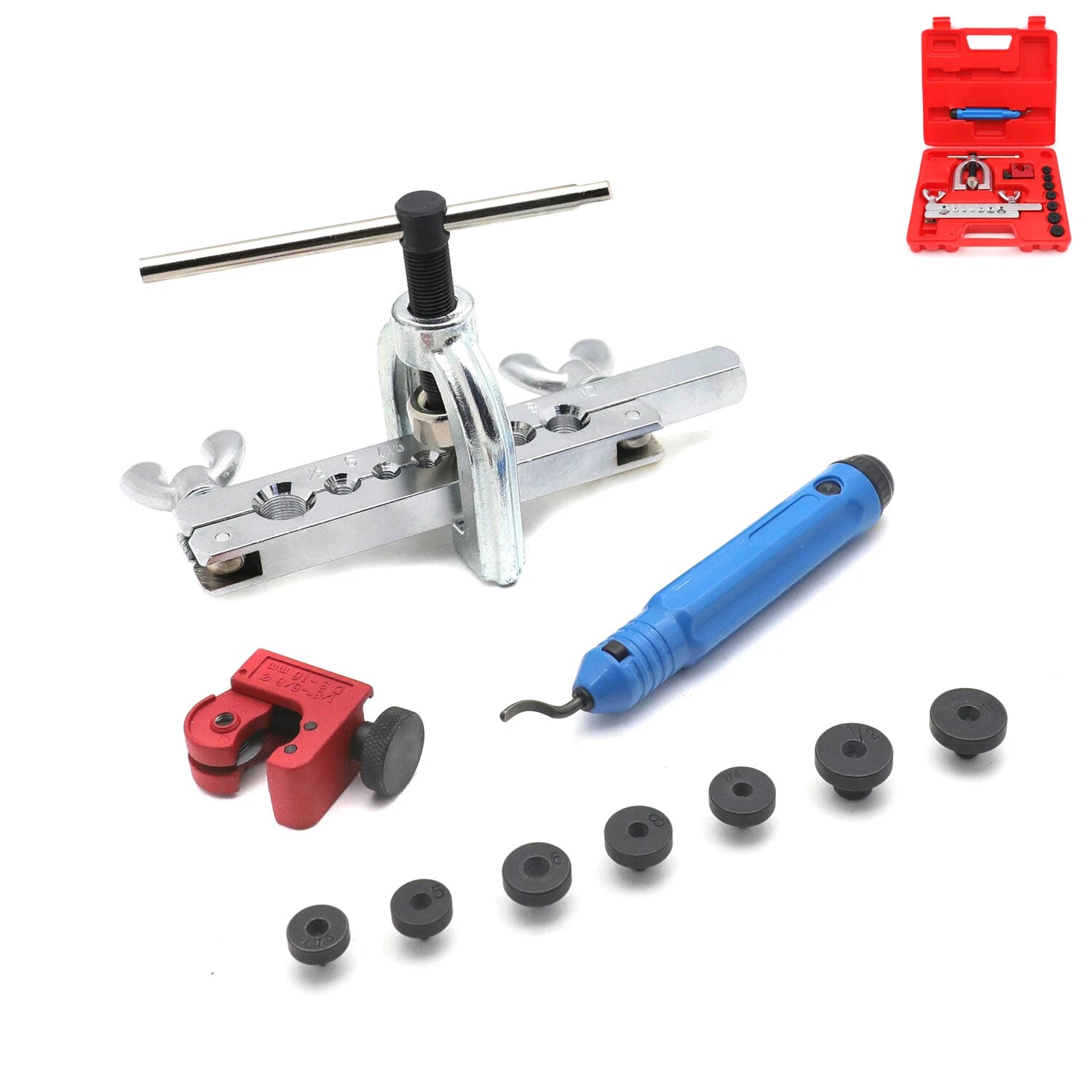 Double Flaring Brake Line Tool with Mini Pipe Cutter for Car Truck