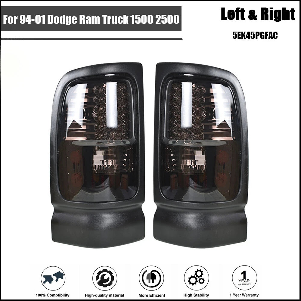 LED Tail Lights for Dodge Ram 1500 2500 3500 (1994–2001) Chrome Housing
