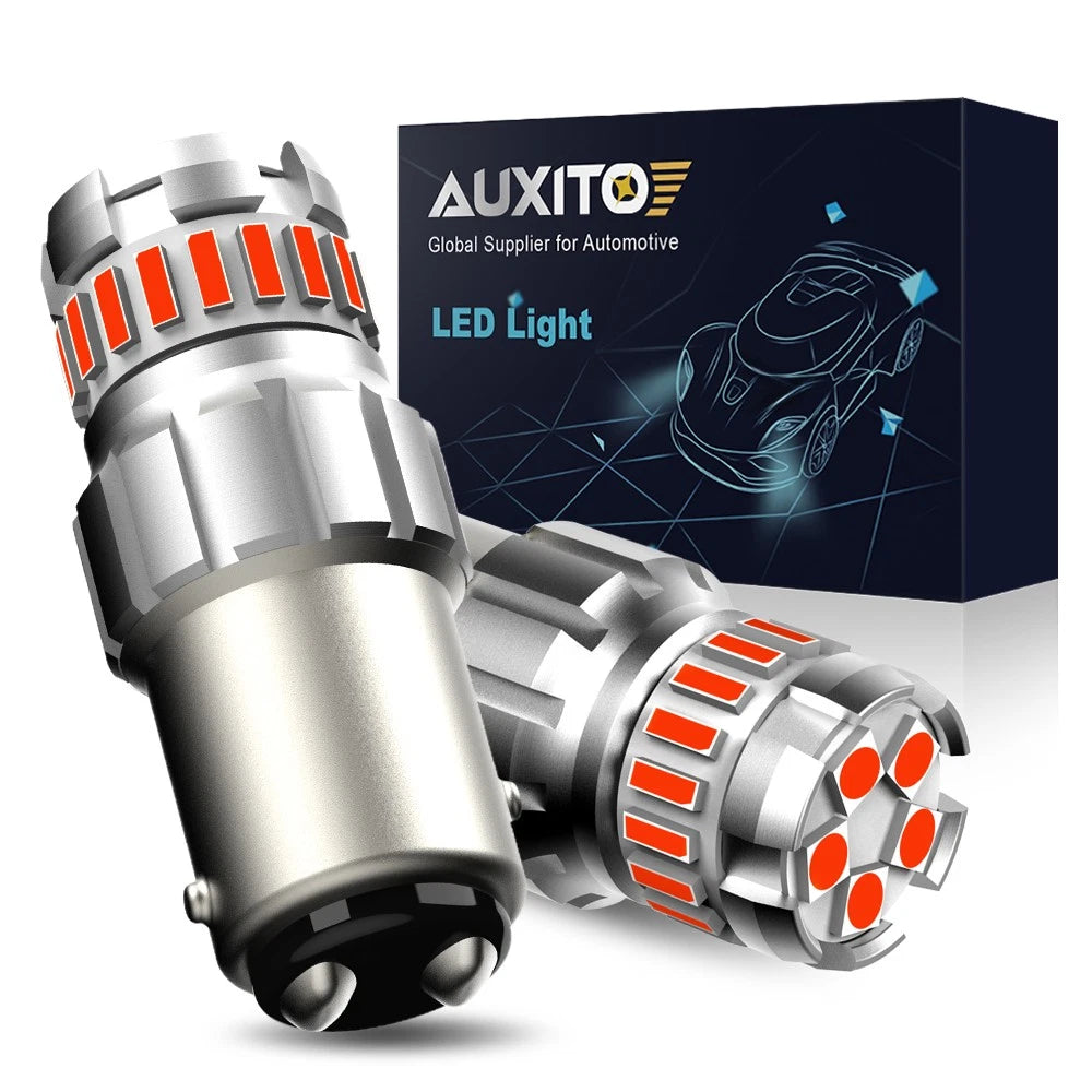2X AUXITO 1157 2057 Red LED Stop Turn Signal Brake Tail Light Bulbs BAY15D for