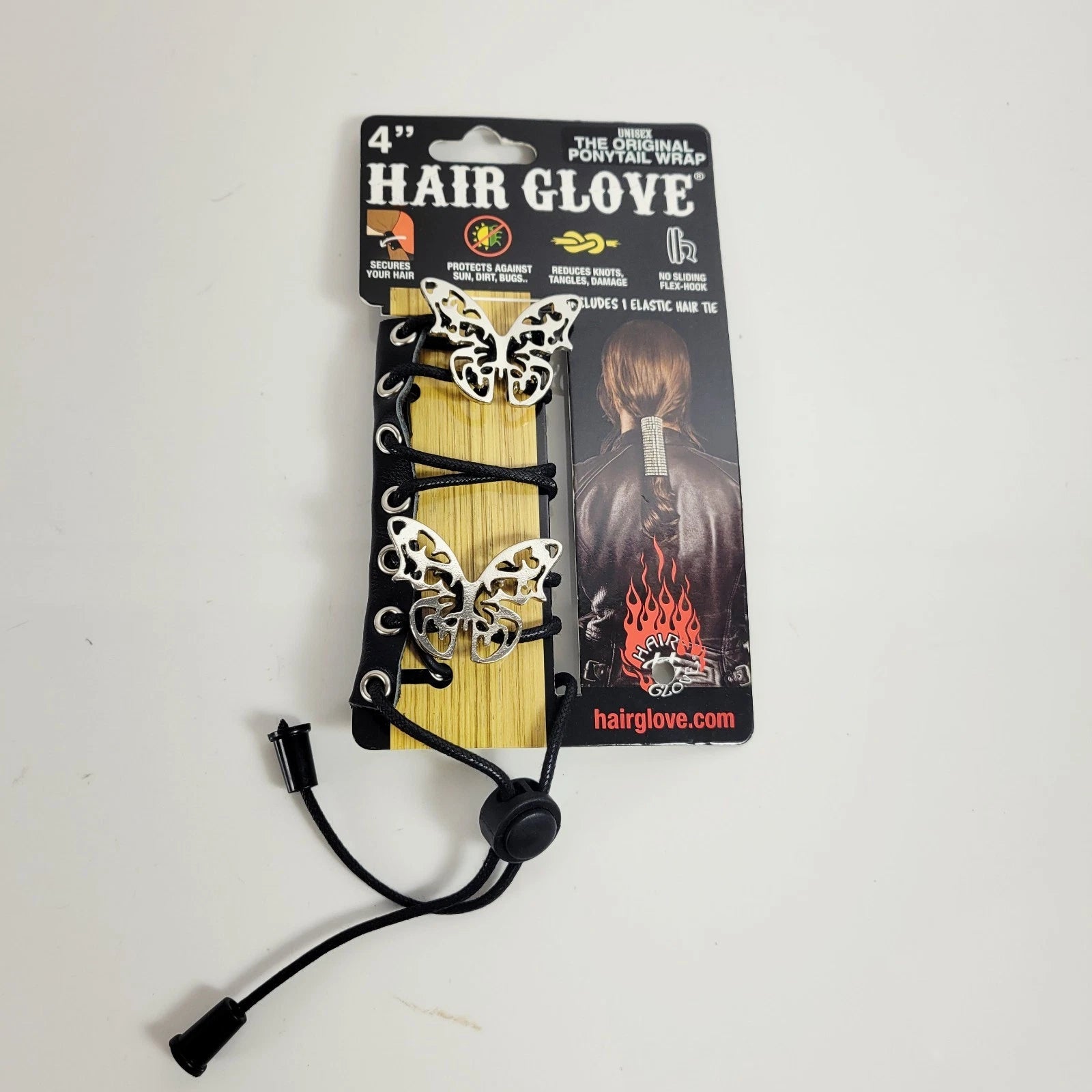 Hair Glove Ponytail Holder for (Chrome, 4" Lace Up)
