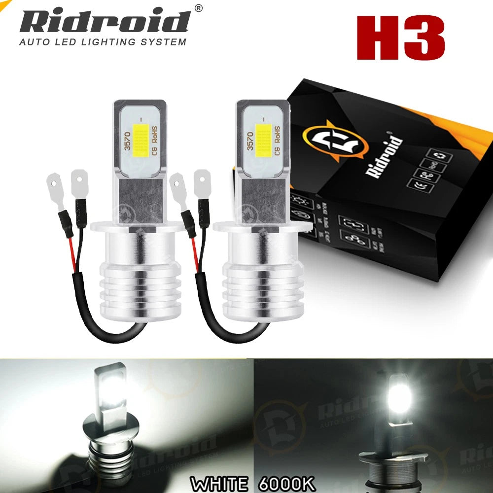 2X H3 Yellow LED Fog Light Bulbs for AUXITO (3000K)