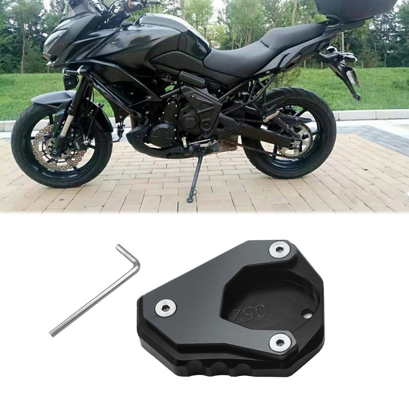 Kickstand Side Stand Enlarger Pad for Ninja 400, Versys 650, KLX 250 (2018–2023)
