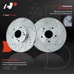 Front Drilled Brake Rotors & Ceramic Pads for Honda Accord (1998–2002)