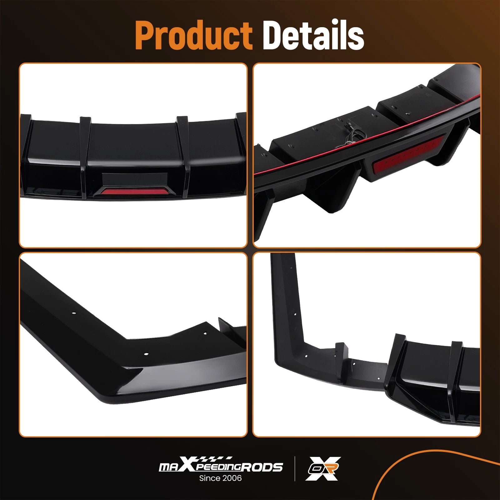 Gloss Black Rear Bumper Diffuser Lip Kit for Hyundai Elantra (2021–2023)