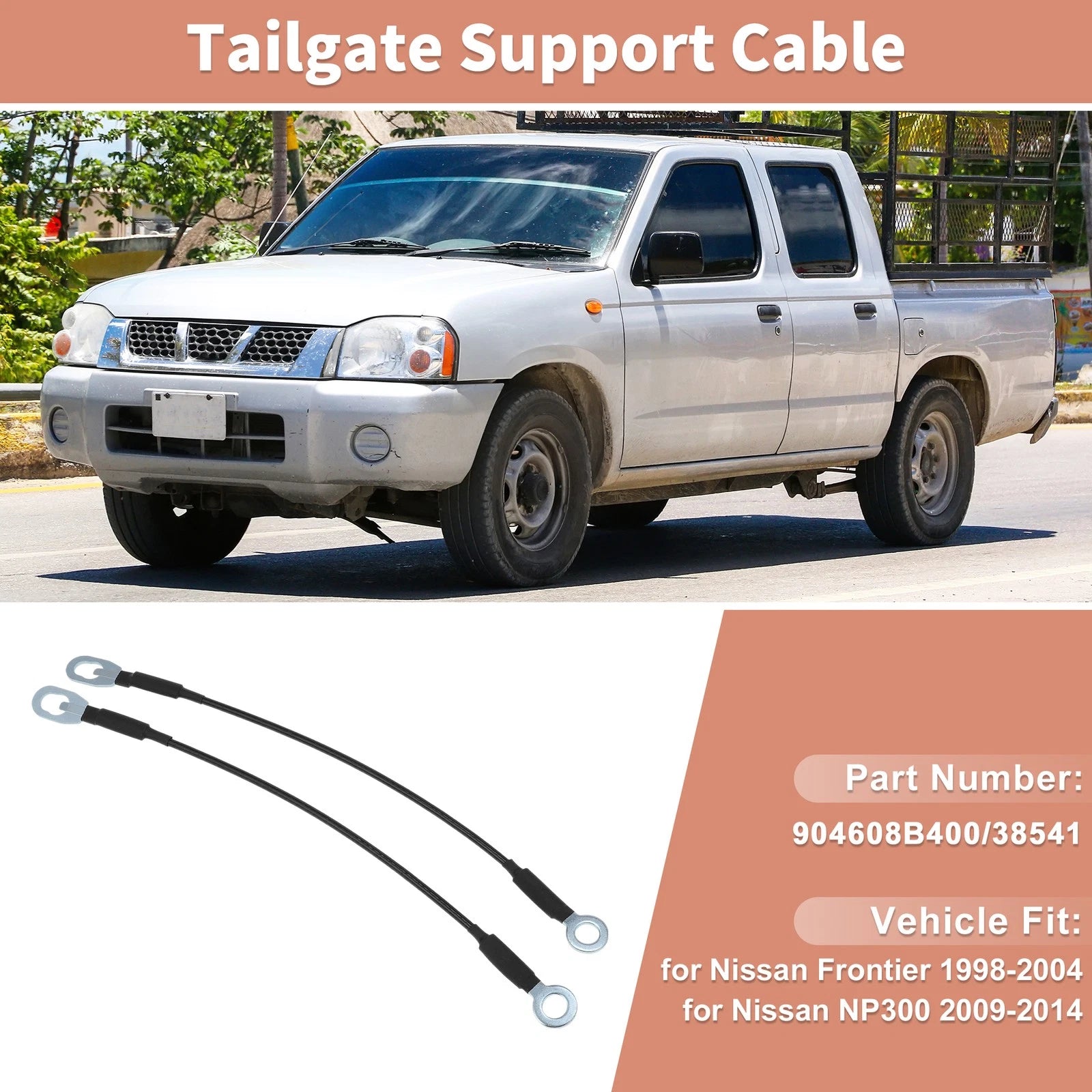 Tailgate Support Cables No.904608B400/38541 for Nissan Frontier NP300 (2009–2014)