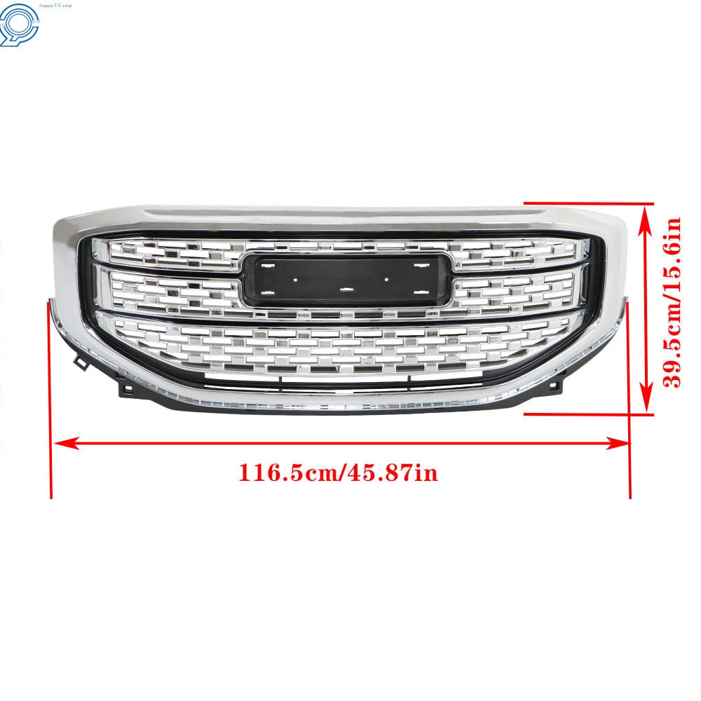 Front Upper Grille Assembly Chrome for GMC Acadia Denali (2017–2019) 84378394