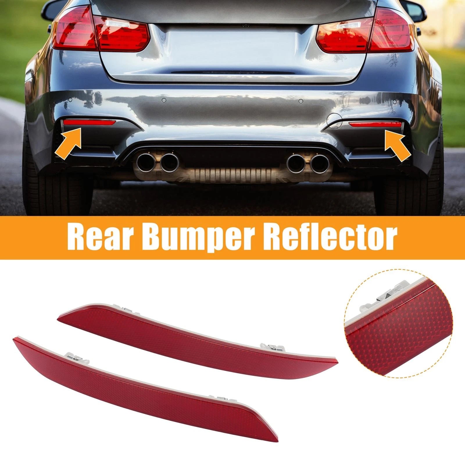 2X Rear Bumper Reflectors for BMW 550i (2011–2017) 63147203237 63147203238