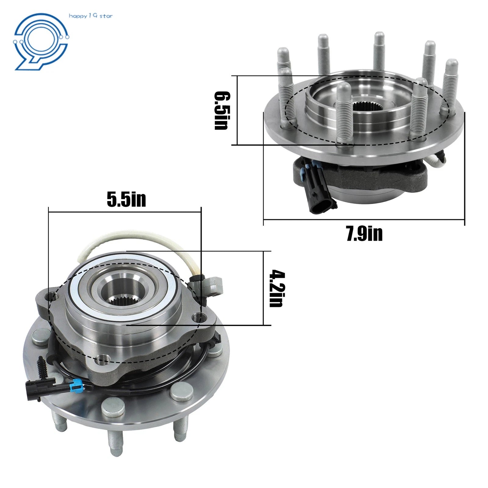 Front Wheel Bearing Hub Assembly for Silverado 1500 HD (2001–2006) 515058