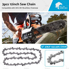 3PCS 12" 3/8LP 45DL Chainsaw Chain for AEG ACS18B ACS18BS (2018–2023)