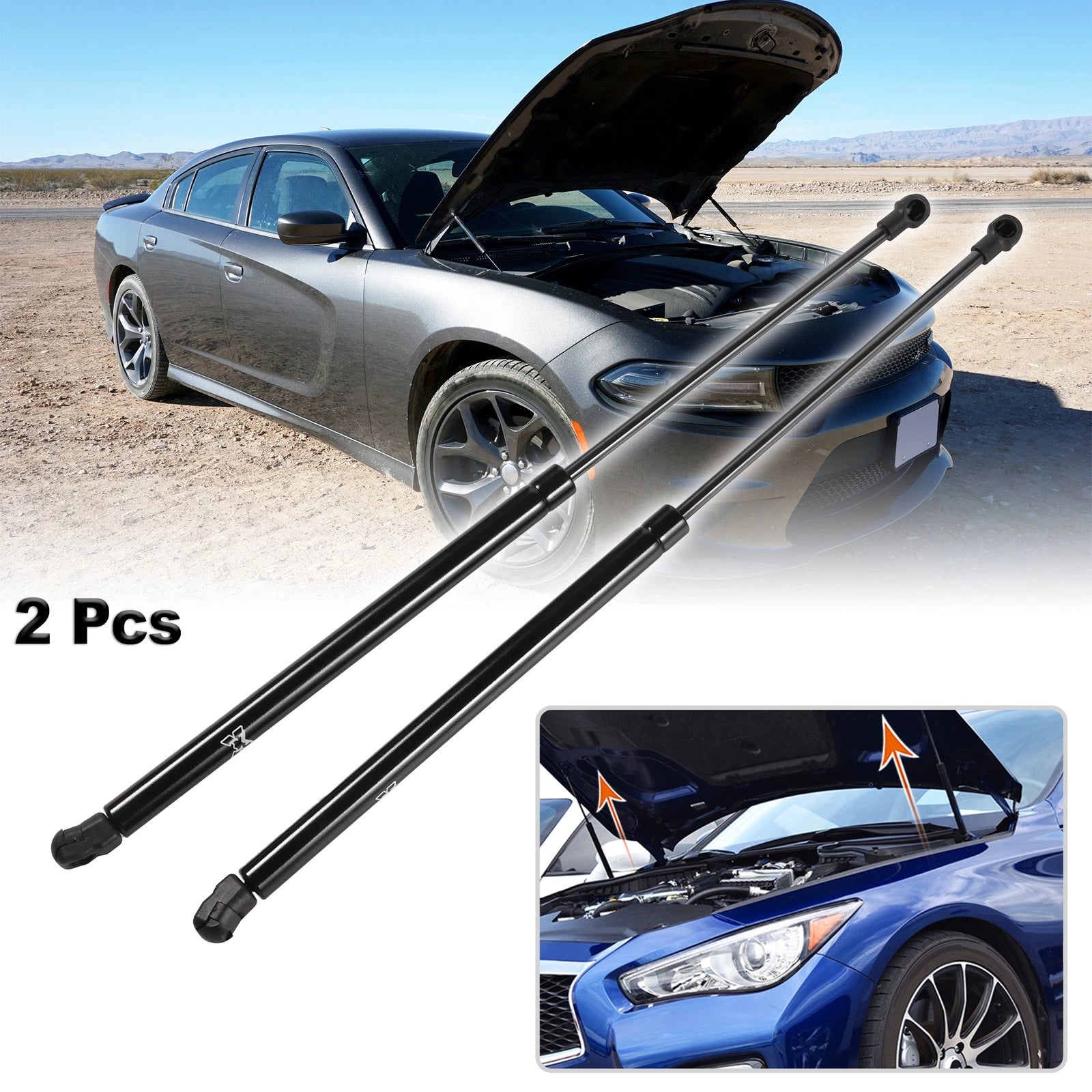 2X Front Hood Gas Lift Supports for Lexus RX350 (2010–2015)