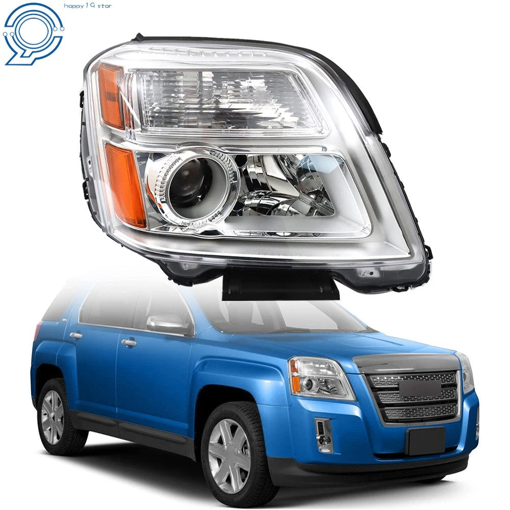 Headlight Assembly for GMC Terrain (2010-2015) with Halogen Bulb, Chrome