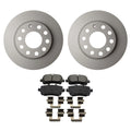 Rear Rotors & Bosch QuietCast Ceramic Brake Pads Kit for Audi A4 (2002–2008)
