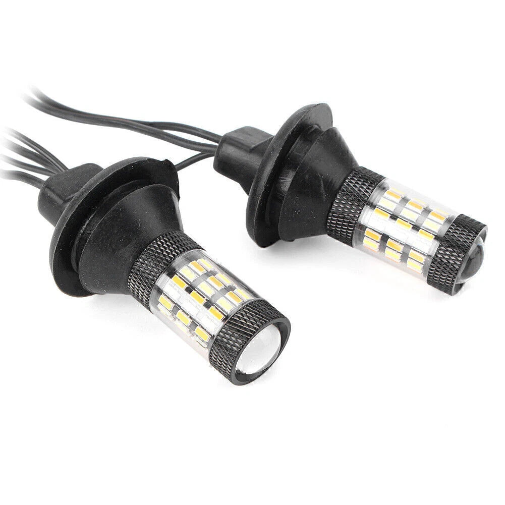 2pcs 1156 P21W Dual-Color Switchback LED Turn Signal Lamp Lights for