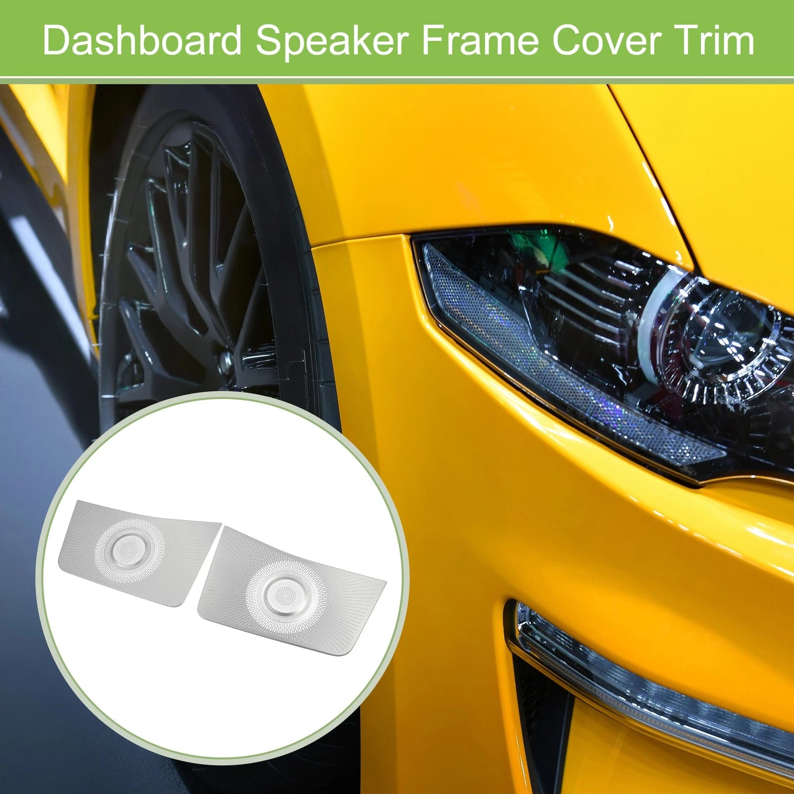 Pair Dashboard Speaker Frame Cover Trim for Ford Bronco (2021–2023) Silver Tone