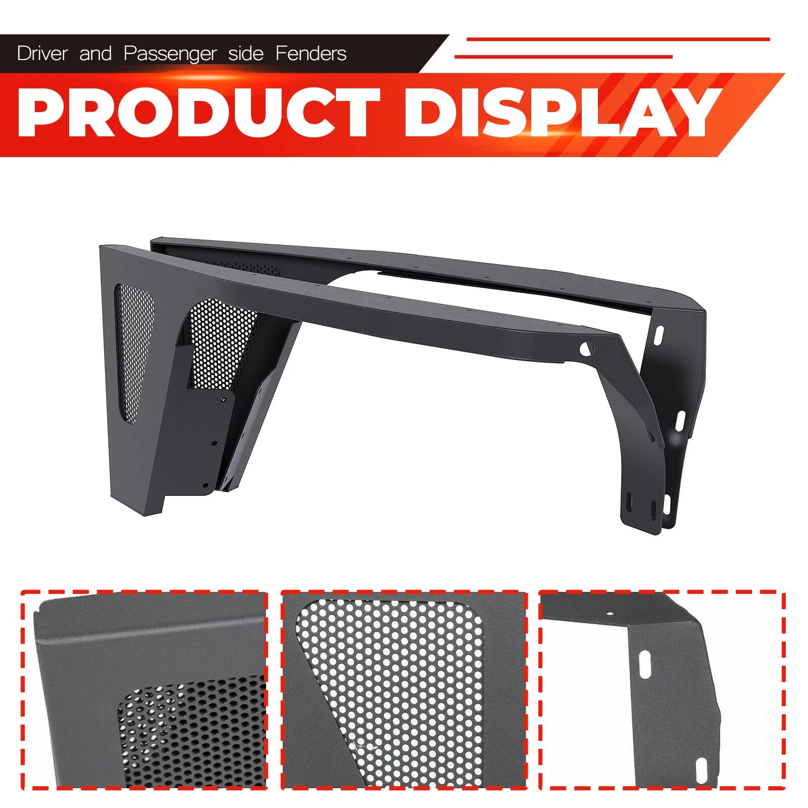 Front Fender Flares for Jeep Wrangler YJ (1987-1995) with LED Lights