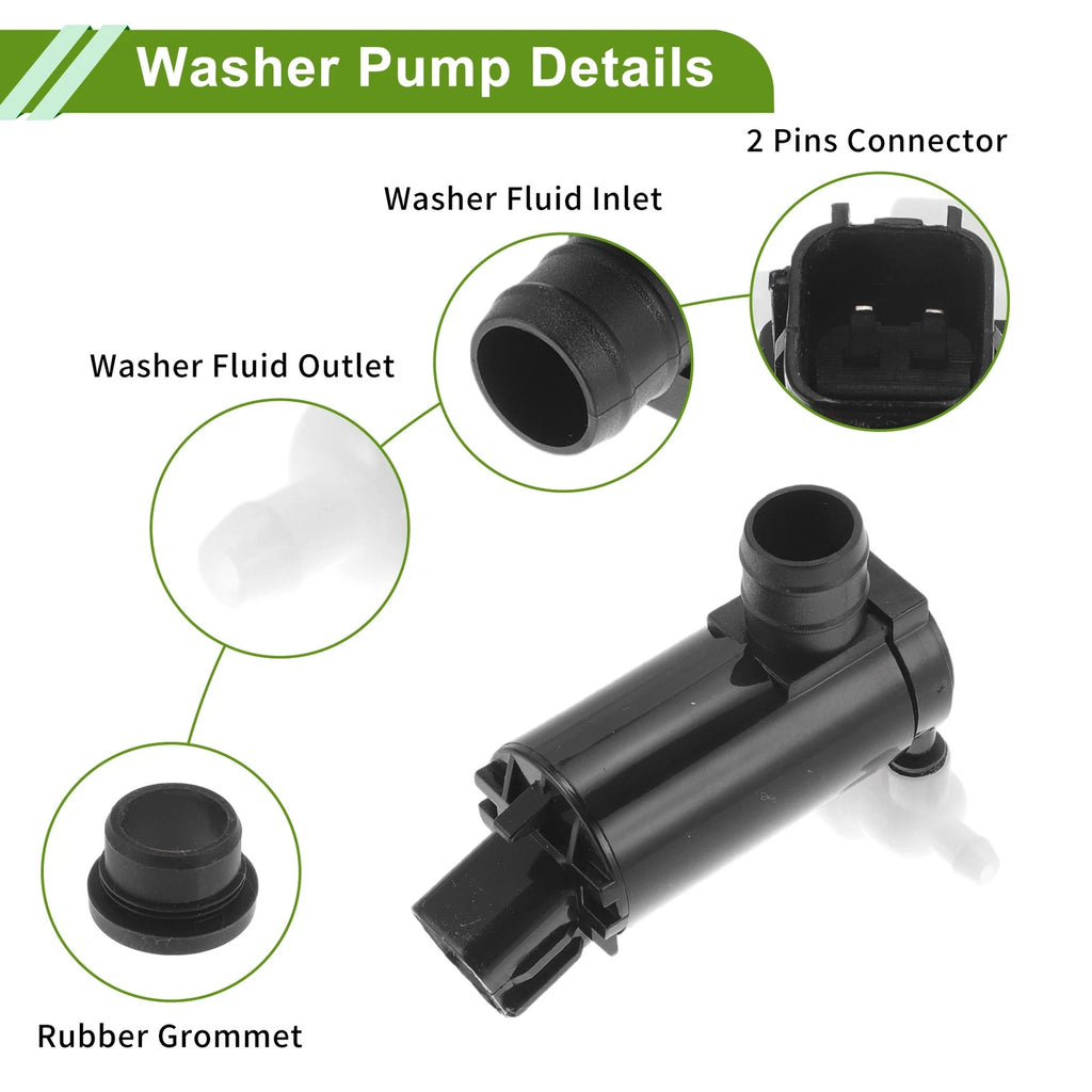 Windshield Washer Pump w/Grommet for Kia Sedona (2002–2005)