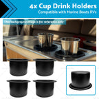 Set of 4 Aluminum Alloy Cup Drink Holders for Marine Boats RVs