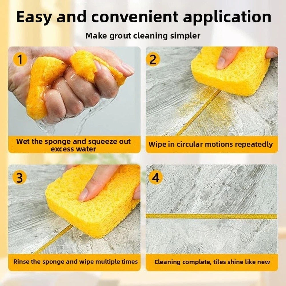 Absorbent Wood Pulp Sponge Eraser for Bathroom Kitchen Grout (11x7x3cm)