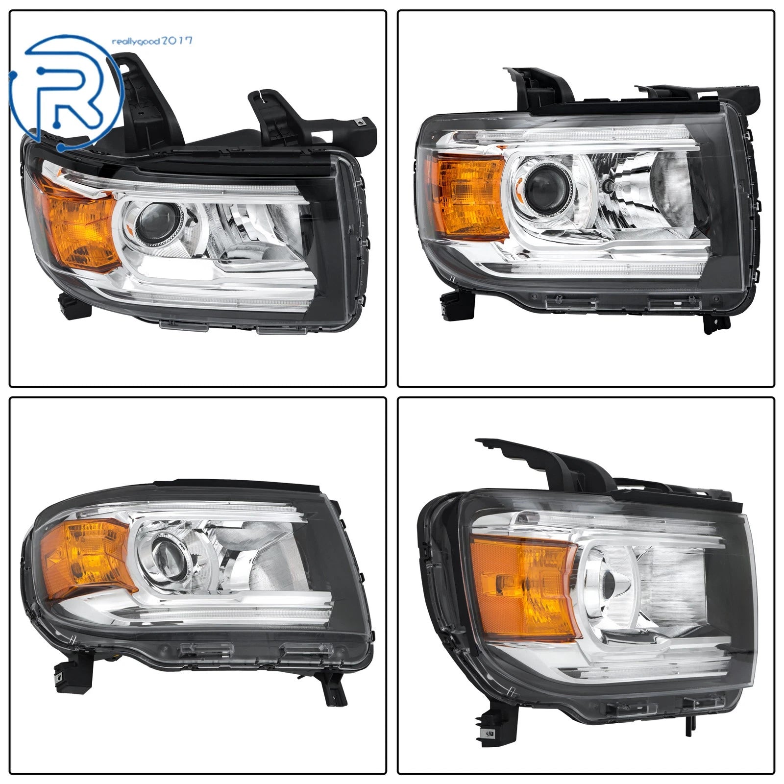 Halogen Projector Headlight w/LED DRL for GMC Canyon (2015–2022) Right Side