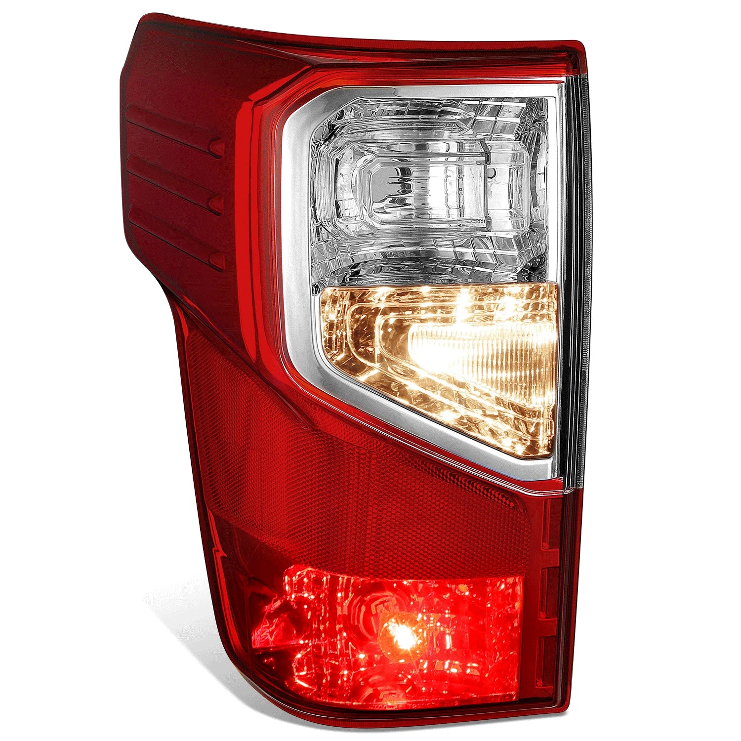 Left Side Taillight for Nissan Titan XD (2016–2023) OE Style Chrome Housing Red Lens