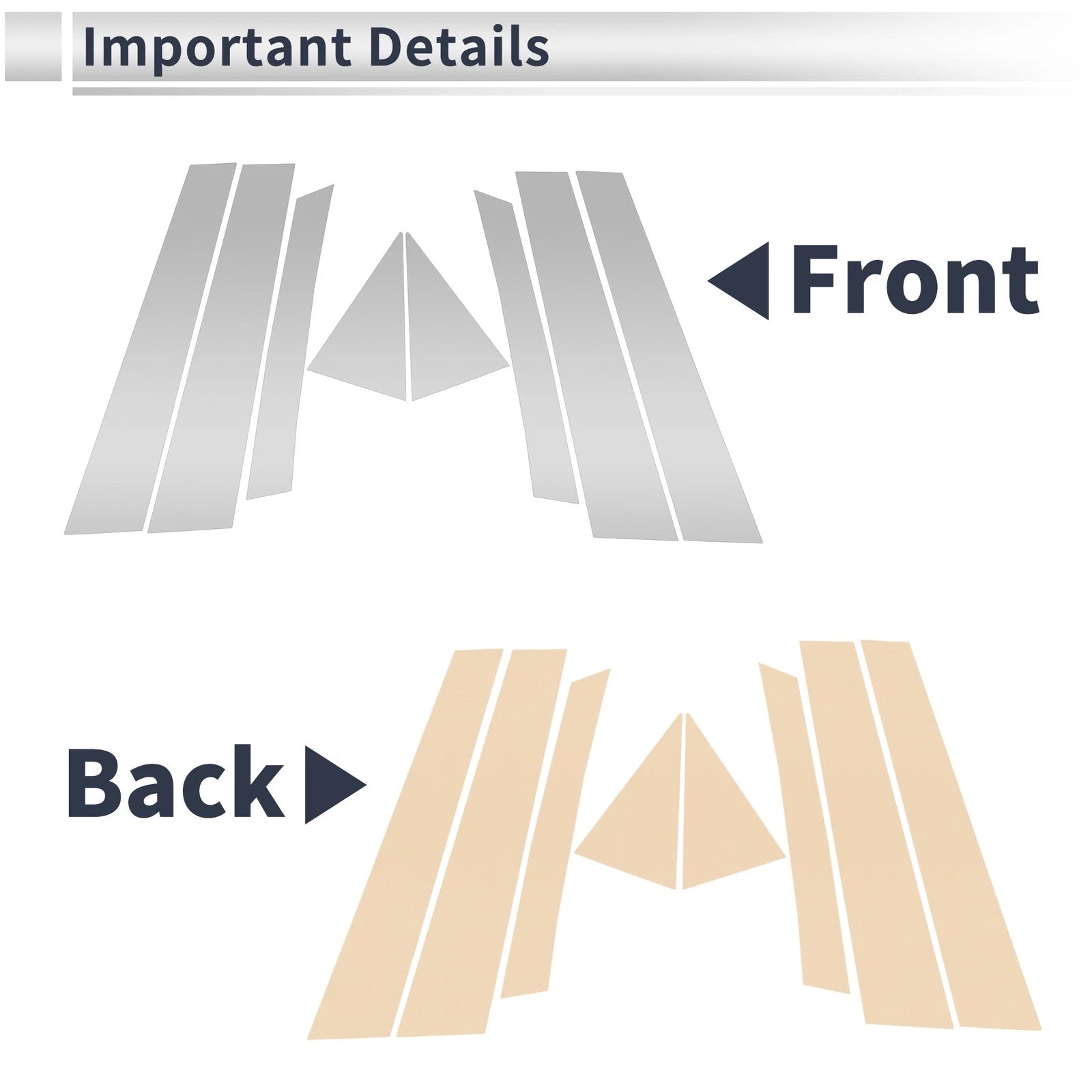8 Pcs Door Pillar Window Trim for Mazda CX-7 (2013–2014) Silver Tone