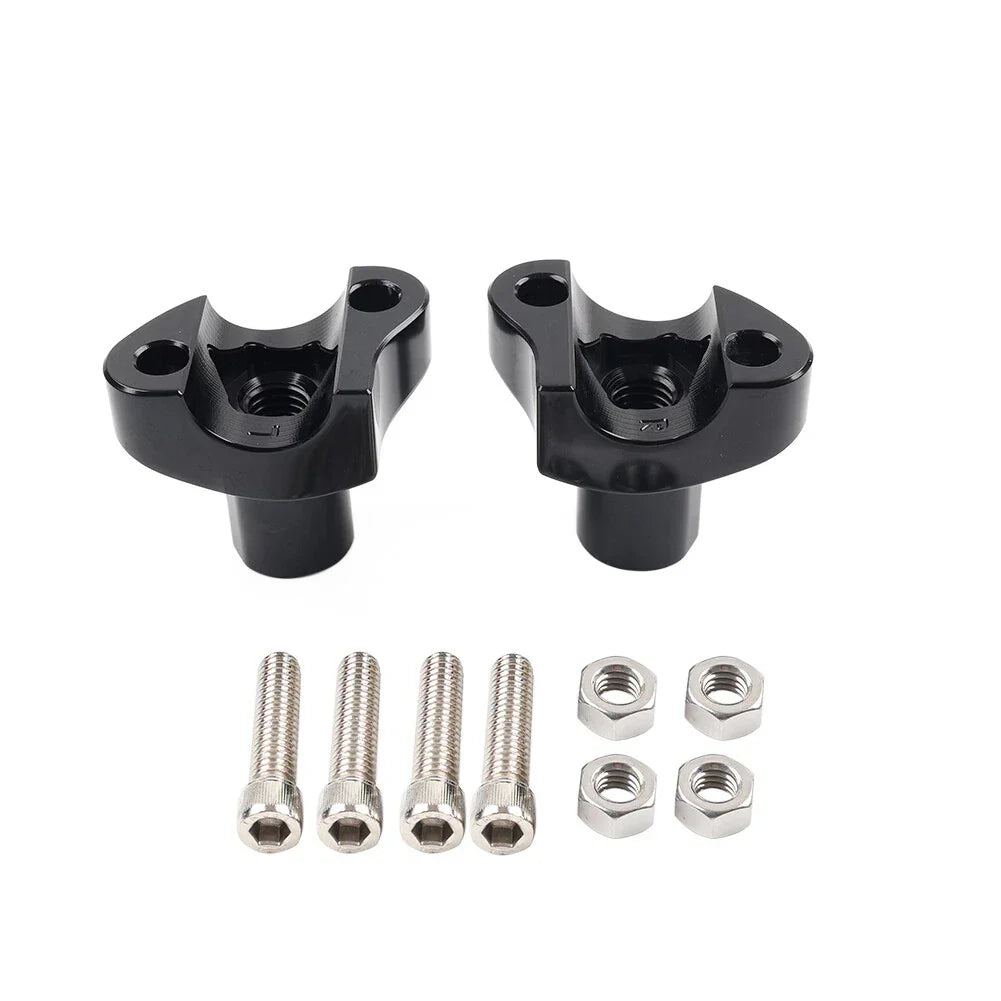 2" Straight Handlebar Risers Black for Harley Dyna Sportster Softail
