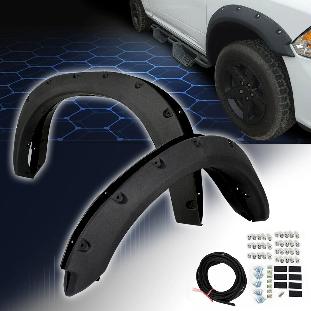 Set of 4 Fender Flares Pocket Rivet Style for Dodge Ram 1500 (2009–2023)
