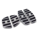 Chrome Gear Skull Rider Passenger Footboard Kit for Harley Touring/Softail (1987–2015)
