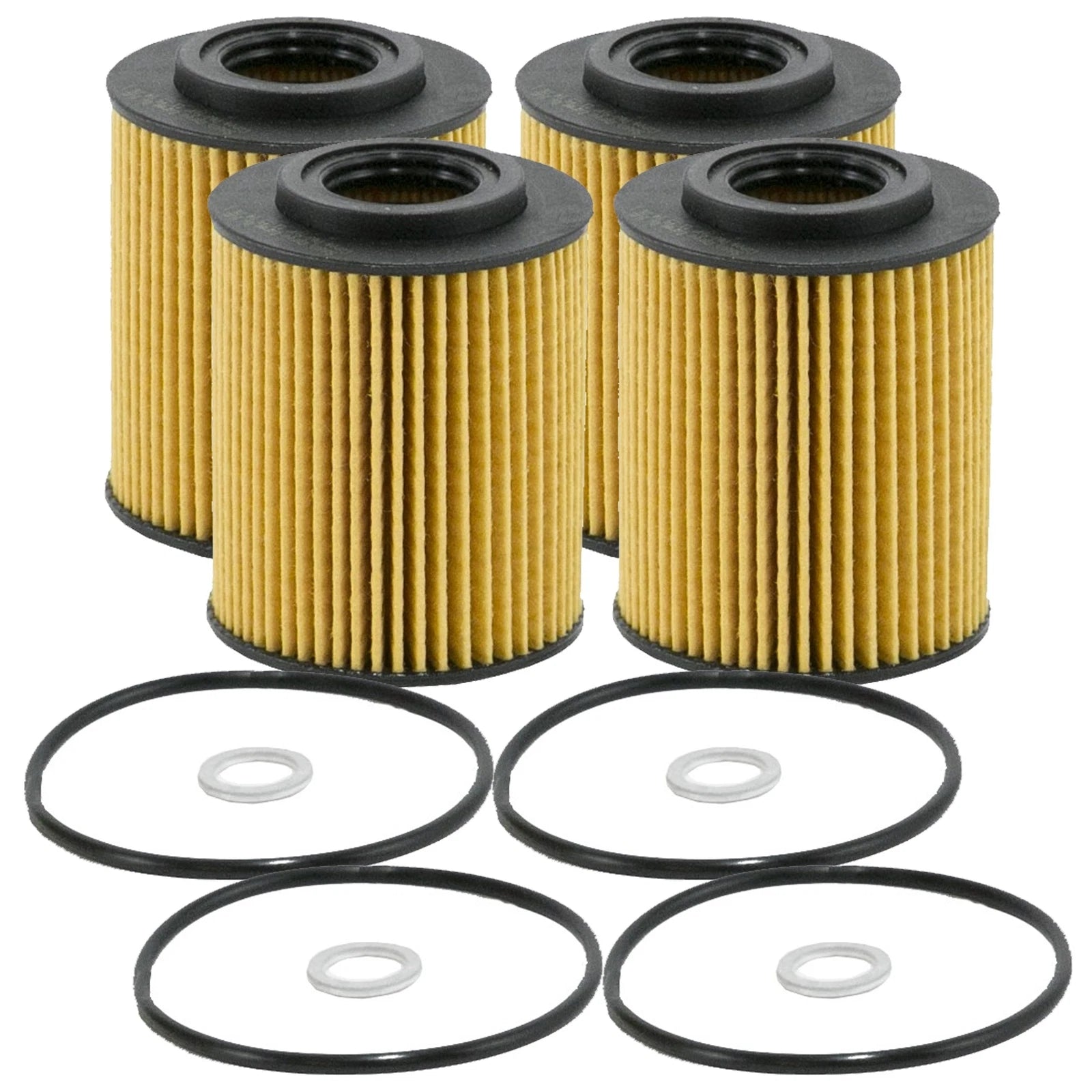 Set of 4 Engine Oil Filters for Hyundai Genesis Kia StdAsp GAS