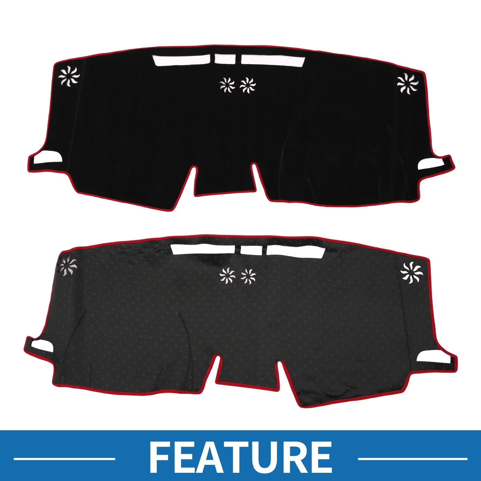Dashboard Cover Mat for Toyota Sienna (2021–2024) Sun Protector Black Red