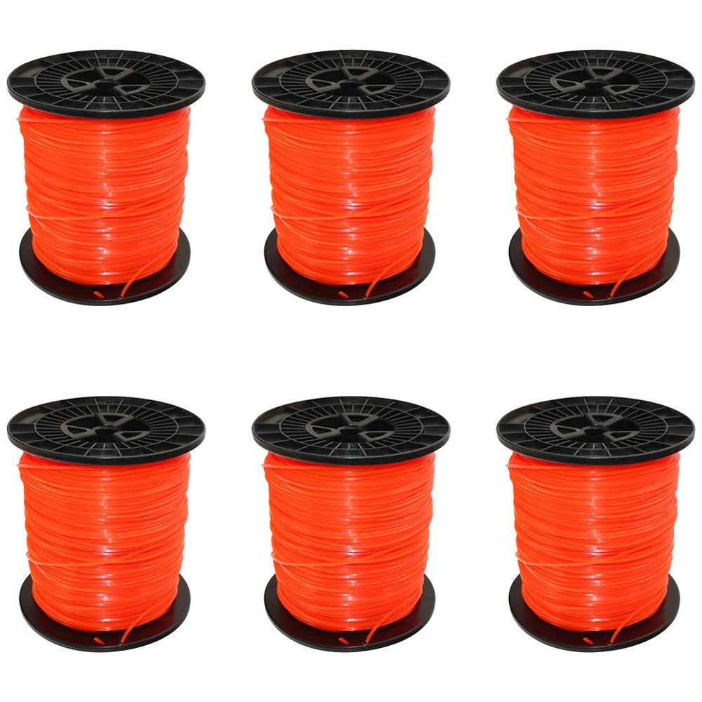 6PK - 5lb .095" Square Red Trimmer Line for Echo, Stihl