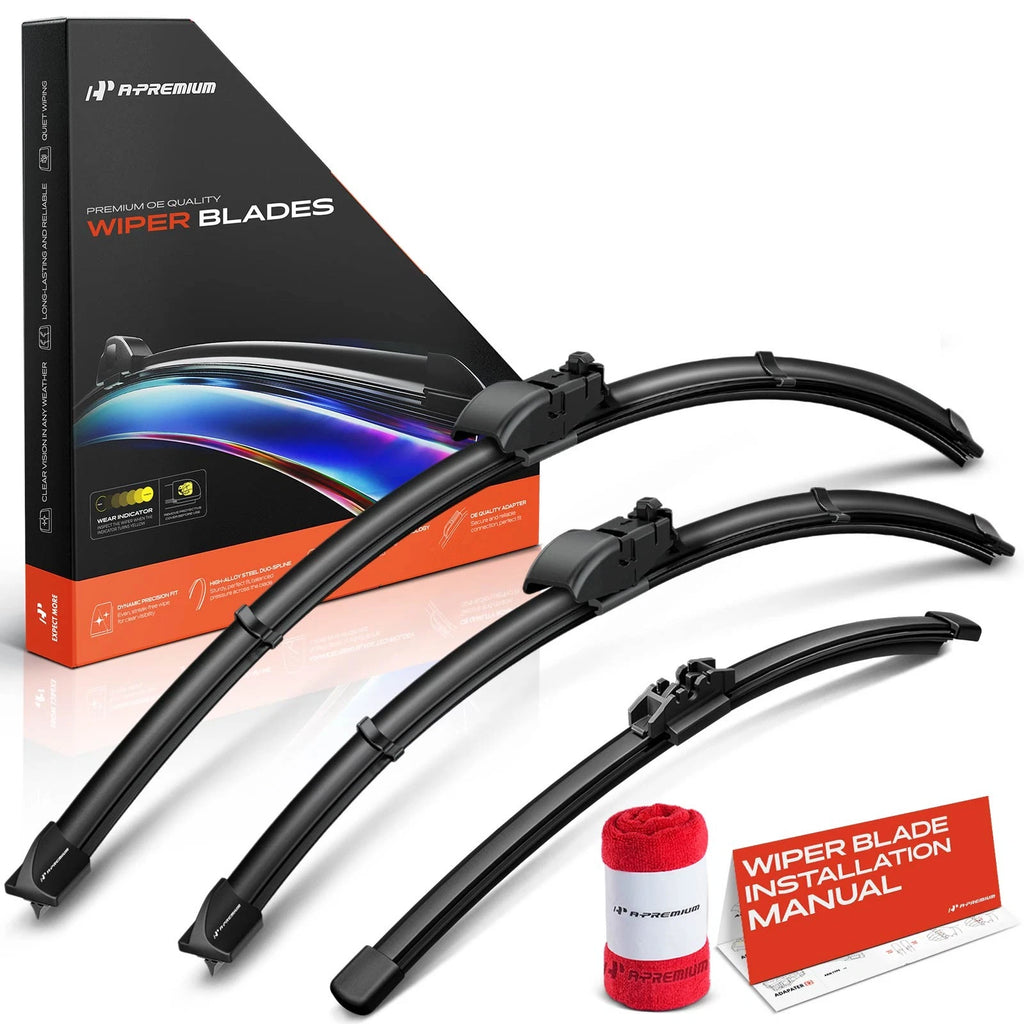 Set of 3 Windshield Wiper Blades for BMW X3 X4 (2018–2024)