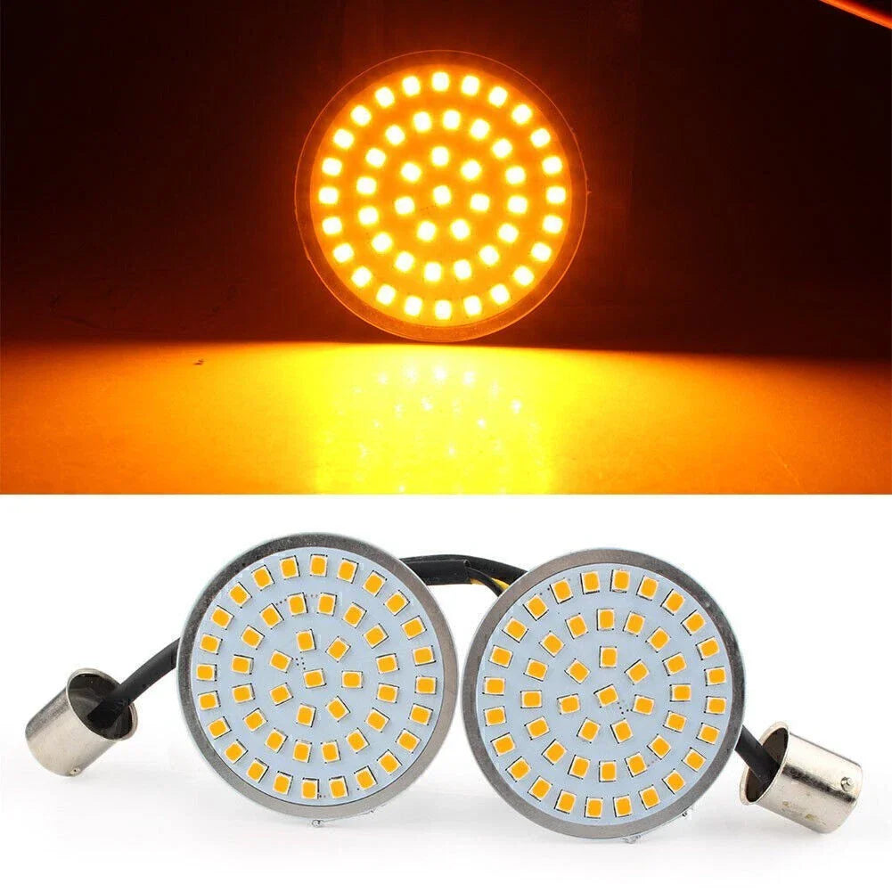 1156 Amber LED Turn Signal Inserts for Harley Davidson Motorcycle