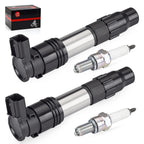 2Pcs Ignition Coils & Iridium Spark Plugs for Kawasaki Ninja 300 (2013–2017)