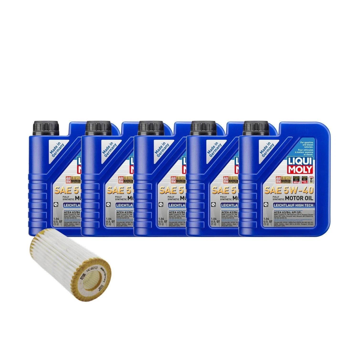 Oil Change Kit for Audi CYNB 2.0L (5L Liqui Moly Leichtlauf 5W-40)