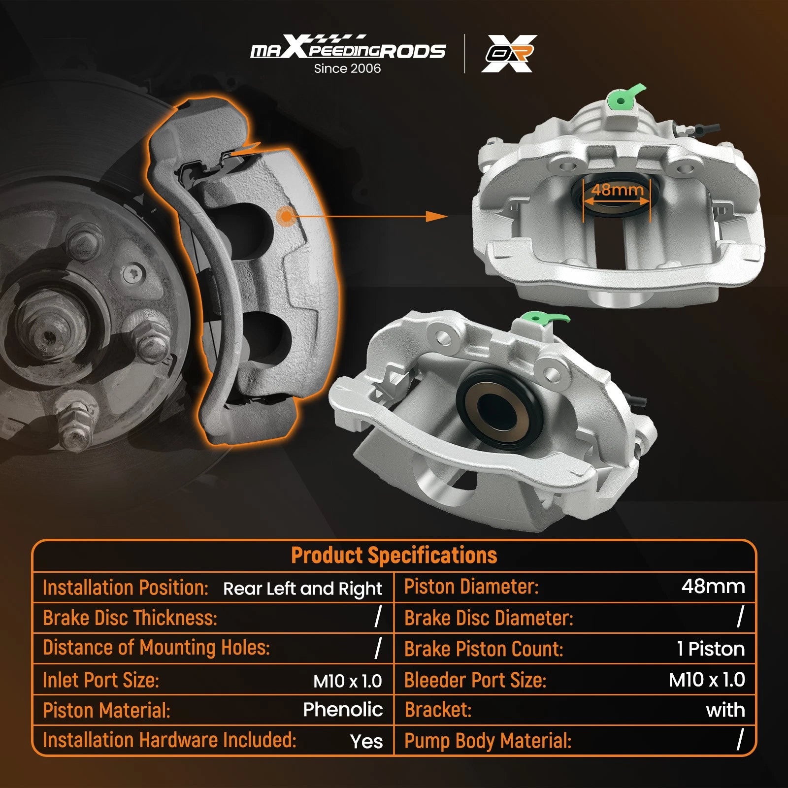 Rear Disc Brake Calipers for Chevrolet S10/GMC Sonoma (1998-2004)