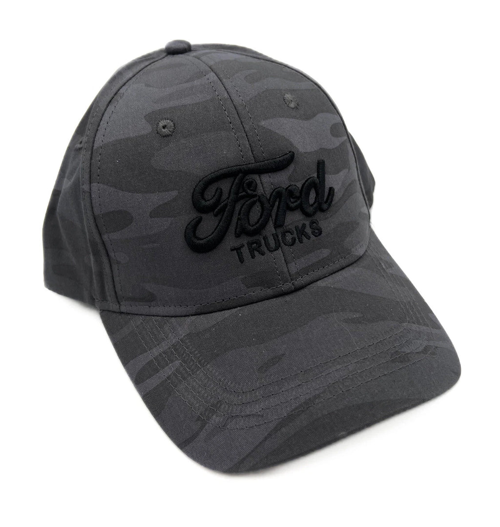 Ford Trucks Hat Cap Gray Camo with Black Embroidered Logo (2024–2024)