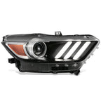 Right Side Projector Headlight for Ford Mustang (2015–2017) OE Style Black Amber HID