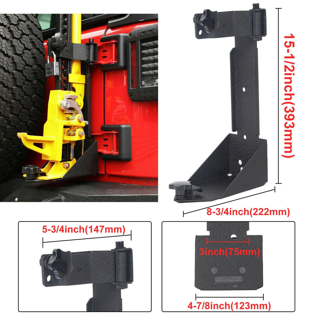 Rear Door High Lift Jack Mount Bracket for Jeep Wrangler JK (2007–2018)