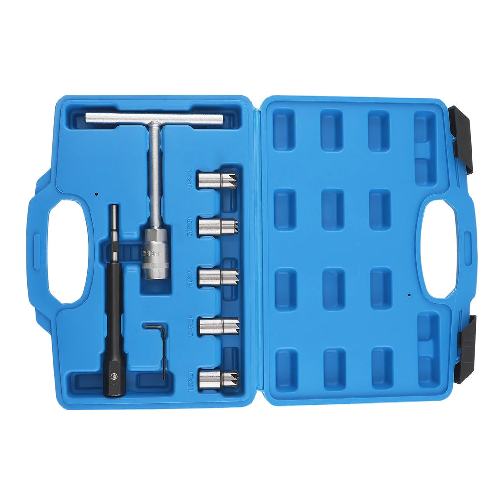 Set of 8 Diesel Injector Seat Cleaner Tool for Auto Repair