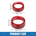 Set of 3 AC Radio Switch Knob Cover Decals for Dodge Durango (2014–2020) Red
