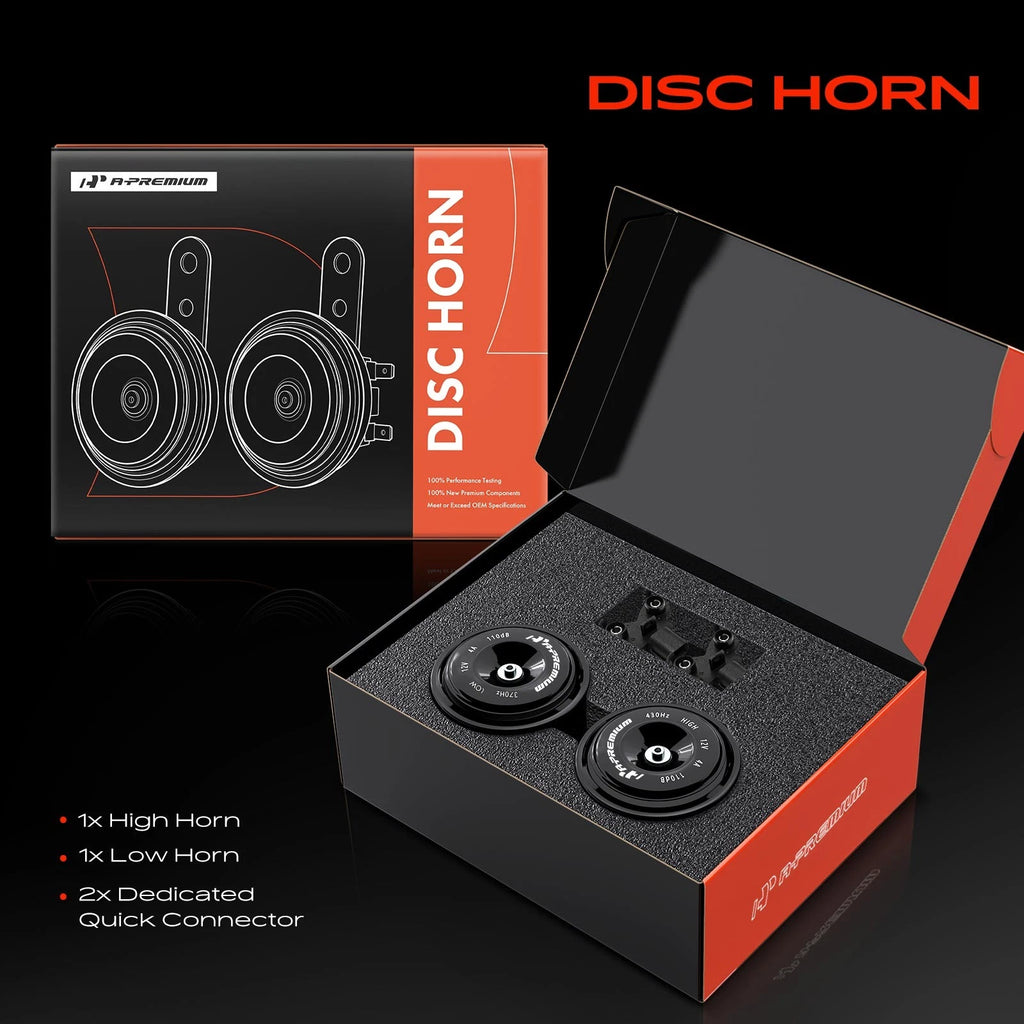 2Pcs Black Metal Disc Horn with Connectors for Honda Civic