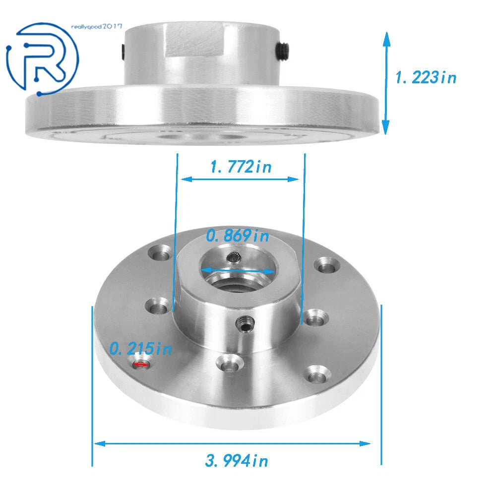 4-Inch Steel Face Plate for Wood Lathe (1" 8tpi Threaded)
