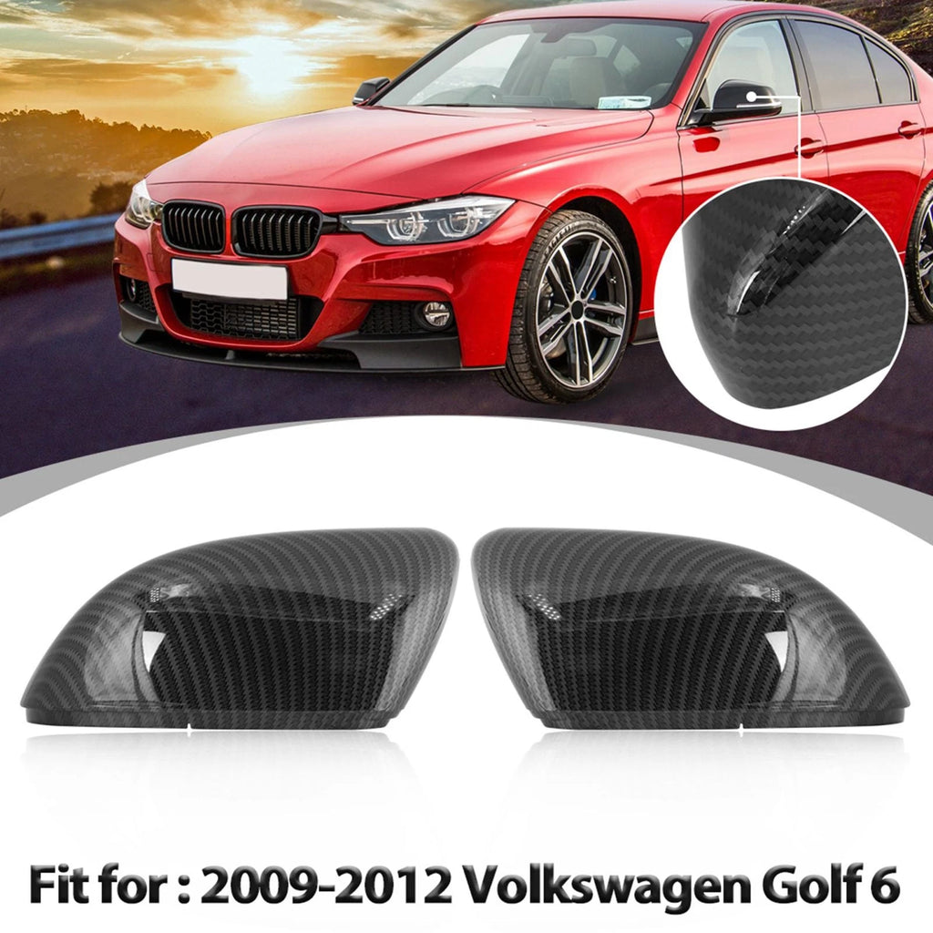 Rear View Mirror Cover Cap for Volkswagen Golf 6 (2010–2013) Carbon Fiber