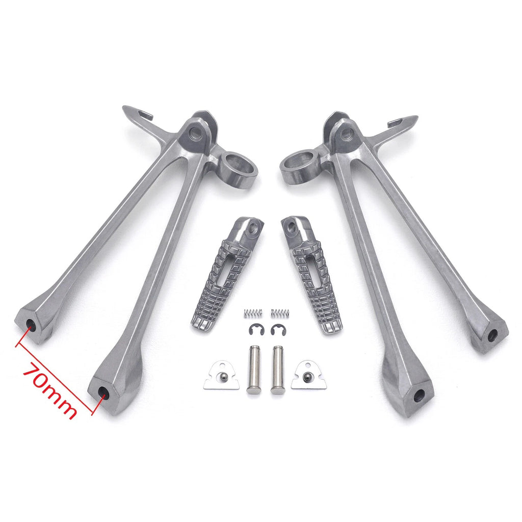 Silver Rear Passenger Foot Pegs Footrest Bracket for Suzuki GSXR GSX-R1000 (2009–2016)